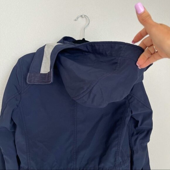 Madewell Fieldwalk Navy Blue Hooded Winter Jacket Women's Size Small S - Picture 6 of 12